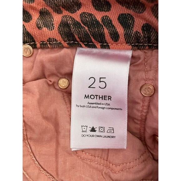 MOTHER Looker ankle fray slim skinny punk Animal Attraction leopard print red - Picture 11 of 16